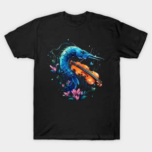 Blue Shrimp Playing Violin T-Shirt